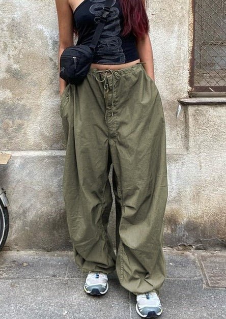 Cheap Cargo Pants Y2K Clothes Loose Drawstring Low Waist Joggers
