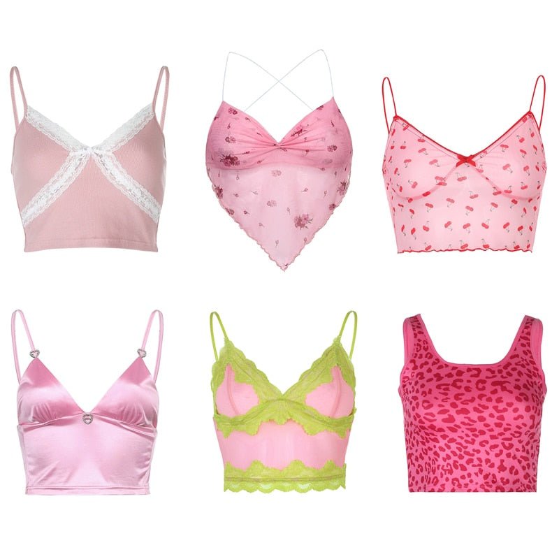 Y2K Pink Aesthetic Cami Crop Tops – Vanity Island Magazine