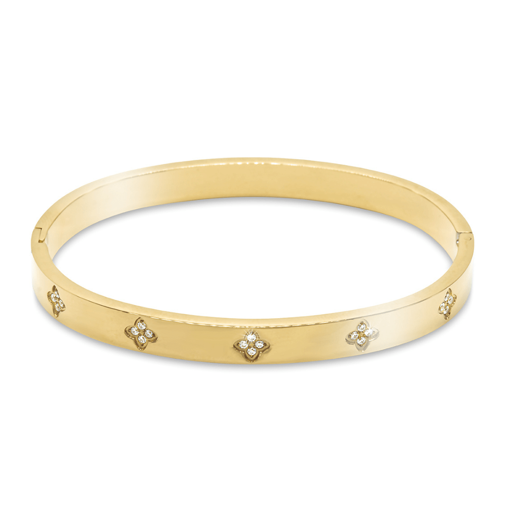 Clover Bangle Bracelet Gold