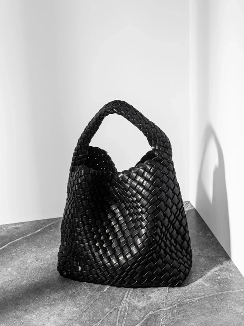 Woven Tote Bag - Black