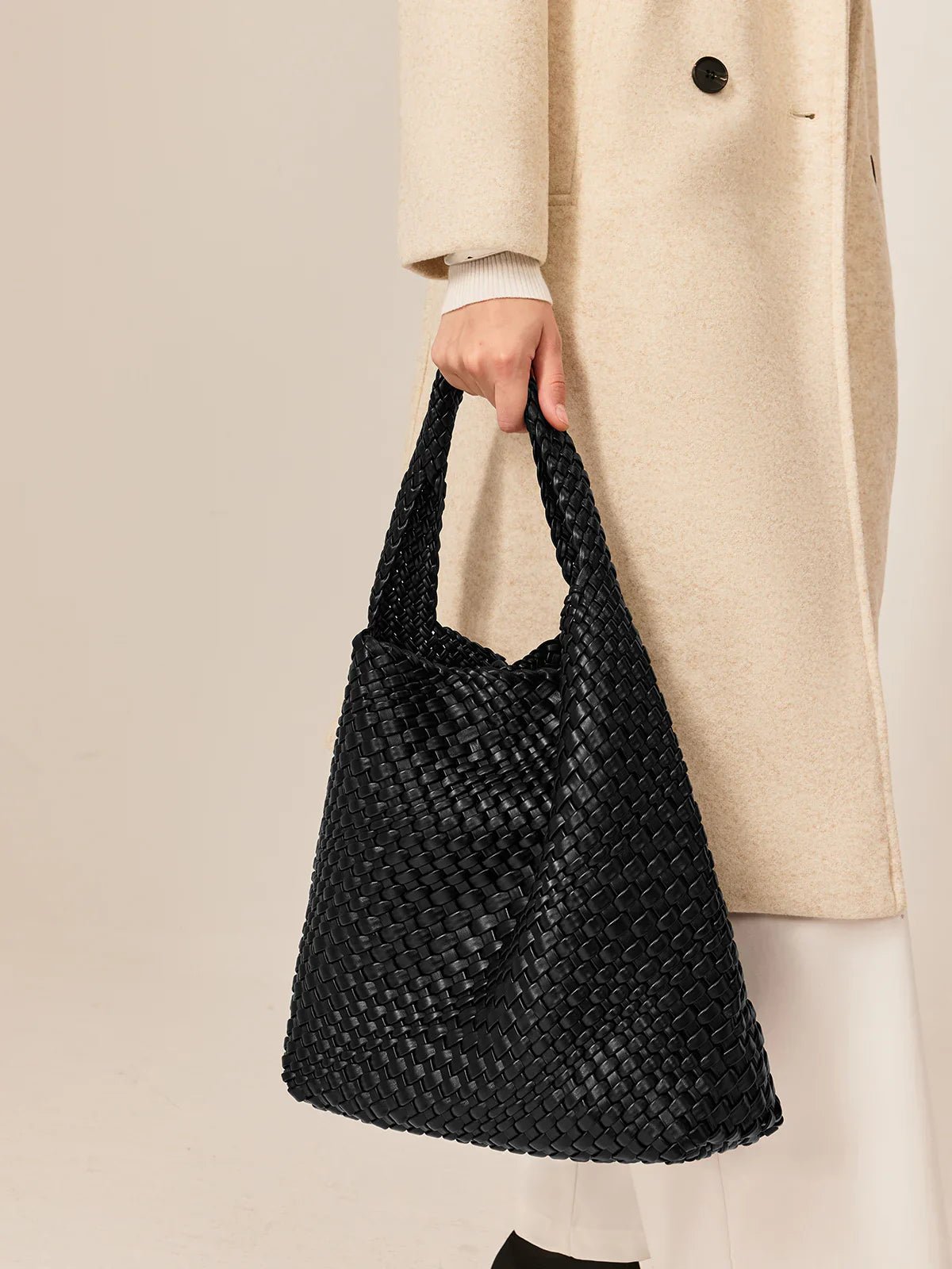 Woven Tote Bag - Black