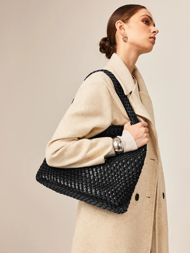 Woven Tote Bag - Black