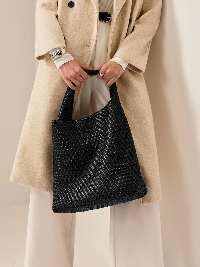 Woven Tote Bag - Black