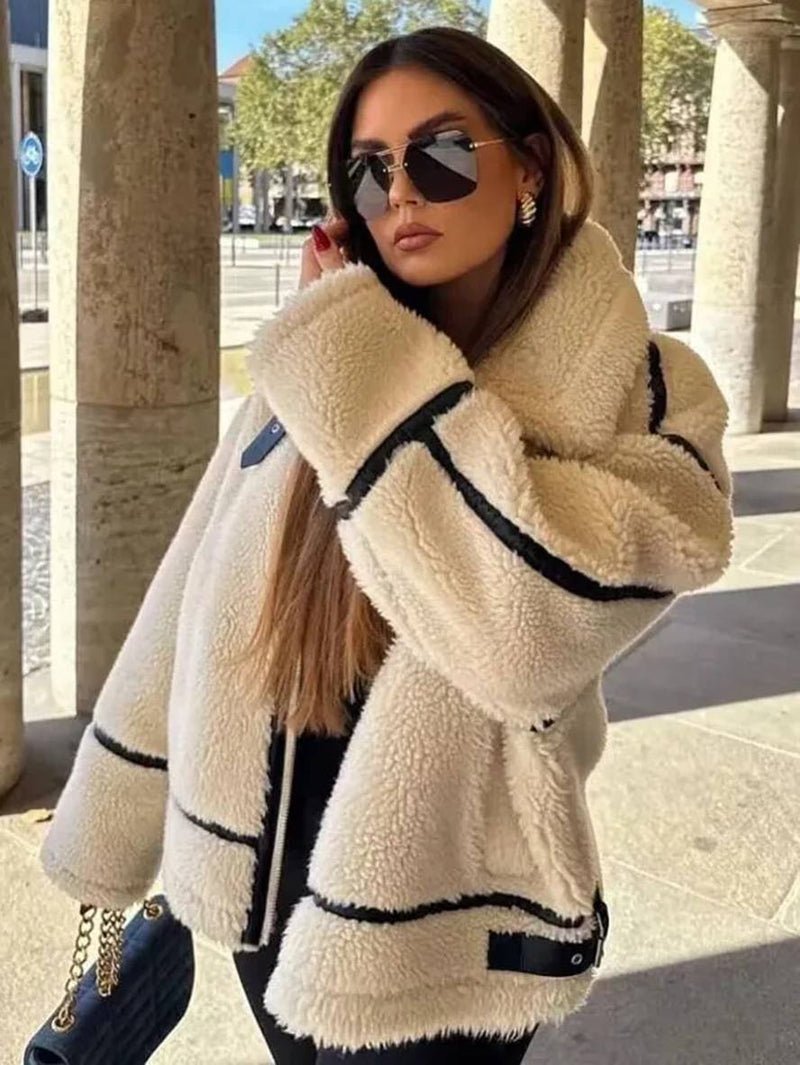 Oversized White Teddy Coat