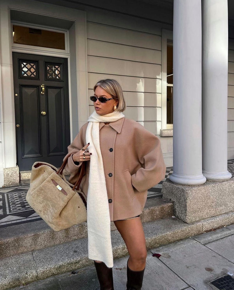 Brown Oversized Wool Coat