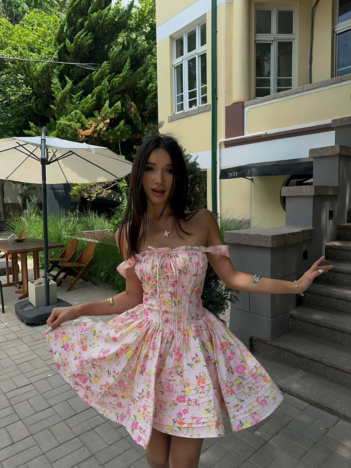 Pink Sundress Flower Details