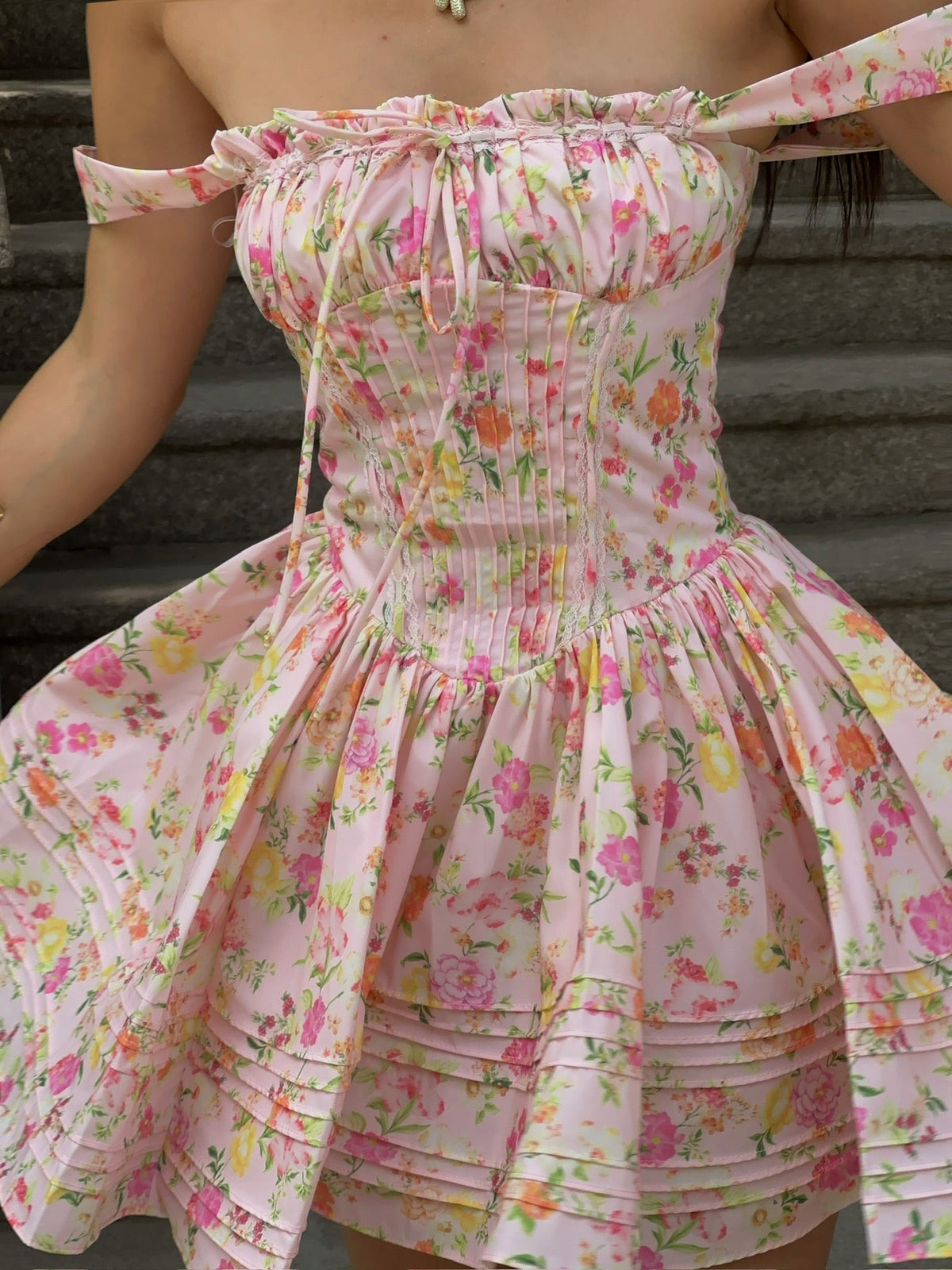 Pink Sundress Flower Details