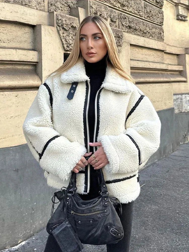 Oversized White Teddy Coat