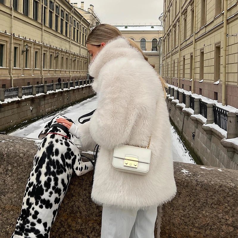 Beige Faux Fur Coat