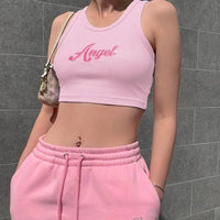 Sweet Pink Checkerboard Cami Top For Girls And Women Vintage Knit Crop Top  With Slim Fit, Perfect For Summer Fashion Y2K Girls Collection 210623 From  Bai04, $19.54